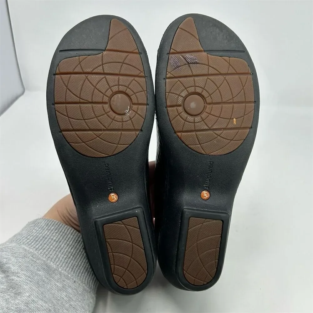 Clarks Women's Unstructured Black Leather Slip-On Loafers Size 10M Casual